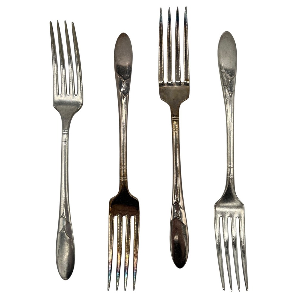 Oneida Community LADY HAMILTON Silverplate 4 Dinner Forks 7 3/4" Flatware